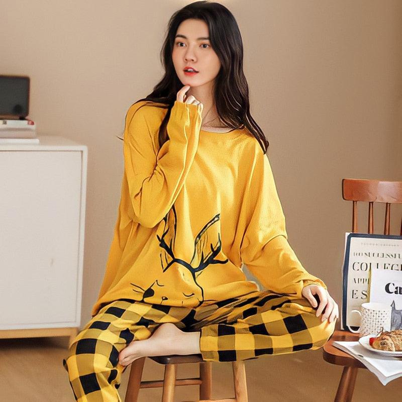 Conjunto de Pijama Feminino Manga Longa - Sonho Aconchegante / Leveza e tranquilidade para seu sono! - ModernLar