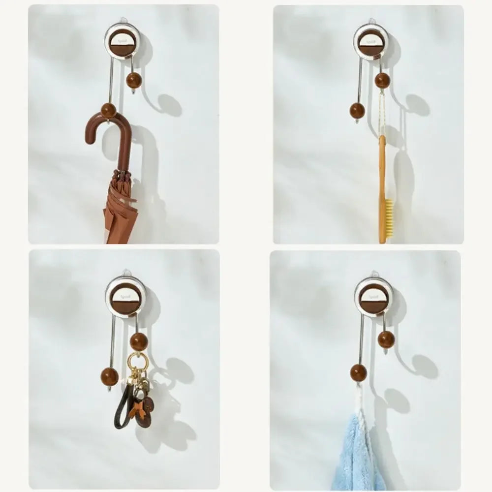 Cabideiro Suspenso com Acabamento Sofisticado em Madeira e Fixação Sem Furos / Organização Prática com Toque de Luxo para Sua Casa!