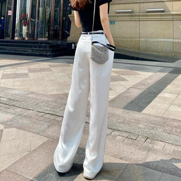 Calça Lanna™ em 100% Cetim de Seda / Um Verdadeiro Espetáculo de Luxo e Caimento! - ModernLar