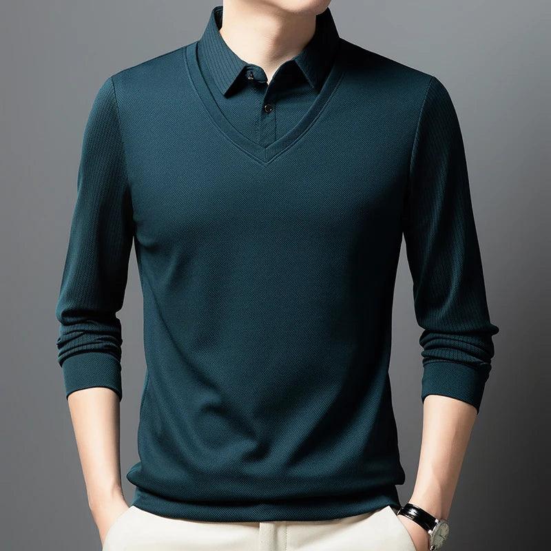 Camisa Preston™ com Colete Sobreposto e Estilo Executivo Casual / Para Homens que Vestem Personalidade com Sofisticação!