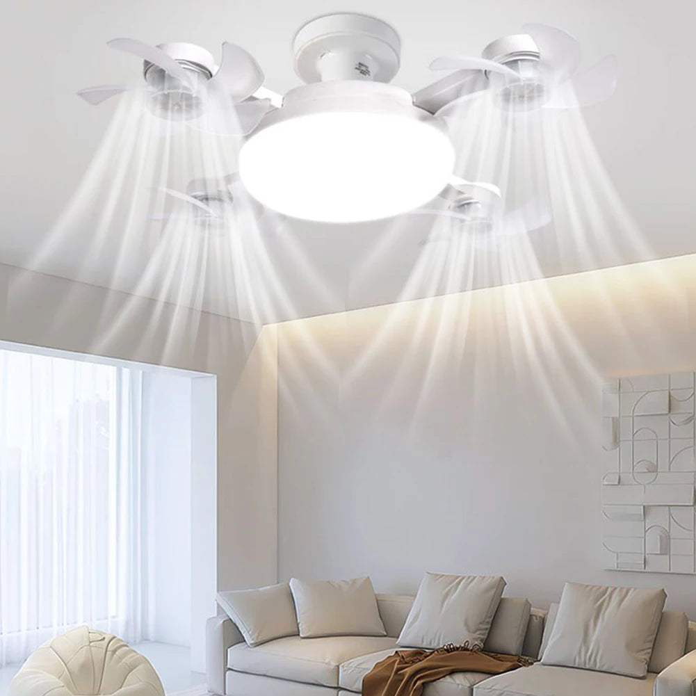 Lâmpada Ventilador de Teto Modern Lar™ com 4 Hélices e Controle Remoto / Ventilação Eficiente e Iluminação Elegante para Qualquer Ambiente!