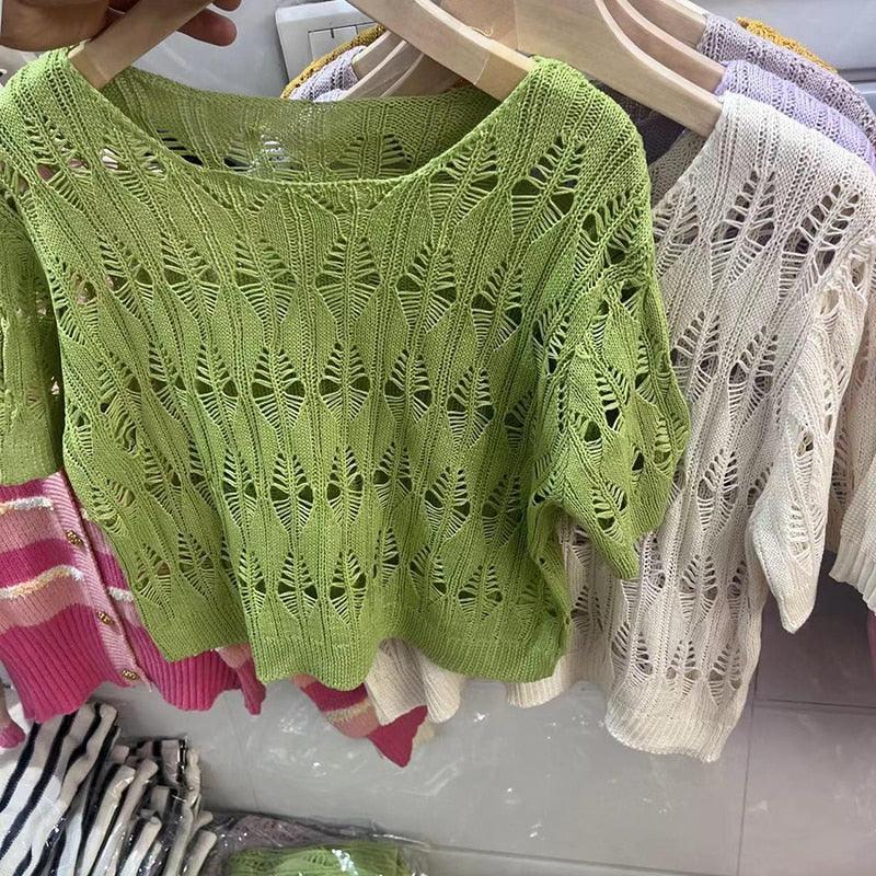 (Promoção Compre 1, Leve 2) Blusinhas Iolanda Em Tricot Artesanal / Duplo Charme e Sofisticação Feitos à Mão! - ModernLar