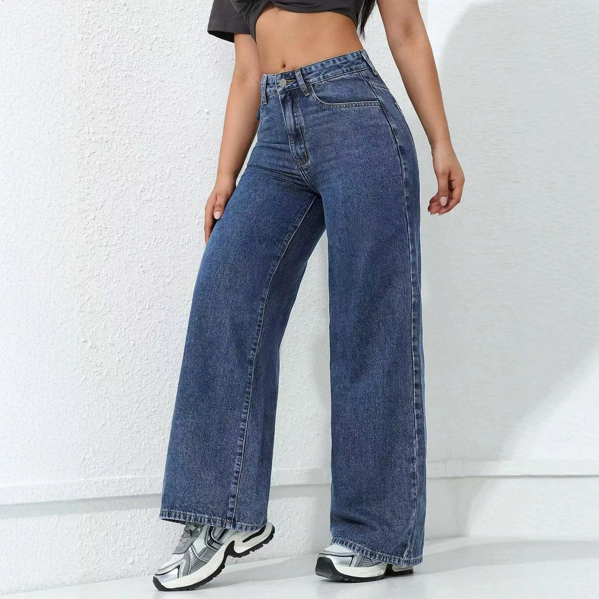 Calça Jeans Vienna™ com Cintura Alta, Caimento Reto e Modelagem Ampla