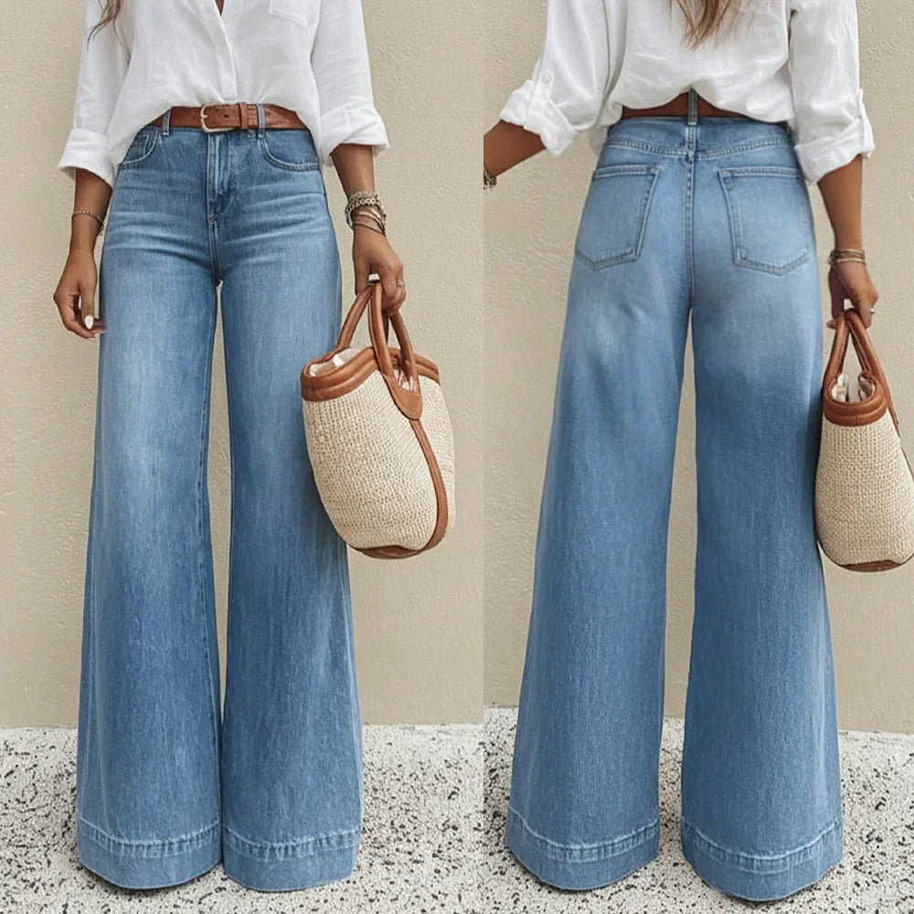 Calça Jeans Valenza™ com Cintura Alta e Modelagem Pantalona / O Jeans Que Transita do Casual ao Refinado com Facilidade