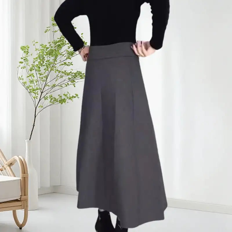 Saia Alfaiataria Maria Joaquina™ com Cintura Elástica e Laço Chique / Mulher que Inspira Respeito e Encanta com Personalidade!