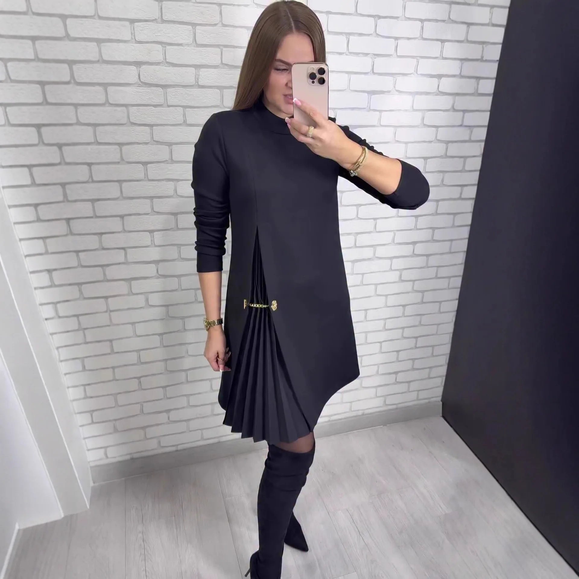 Vestido Gênova™ com Recorte Plissado Escultural