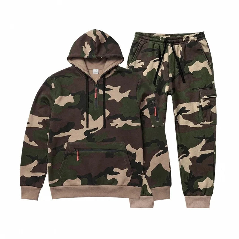 Conjunto Camuflado Salerno™ com Blusa de Capuz e Calça Cargo