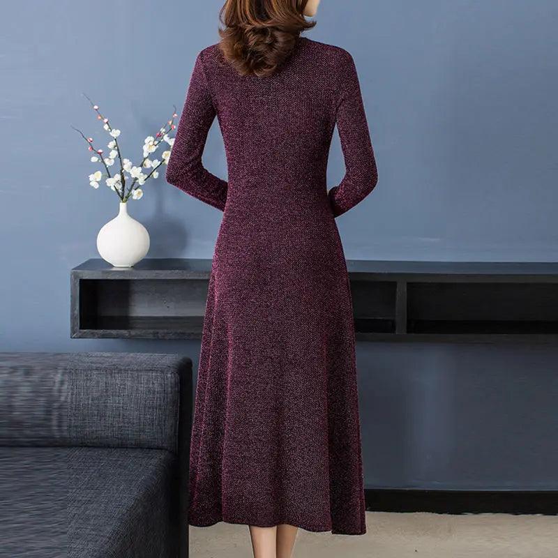 Vestido Cabernet™ Moda Italiana / Com Decote em V e Forro Dupla Camada Contrastante! - ModernLar