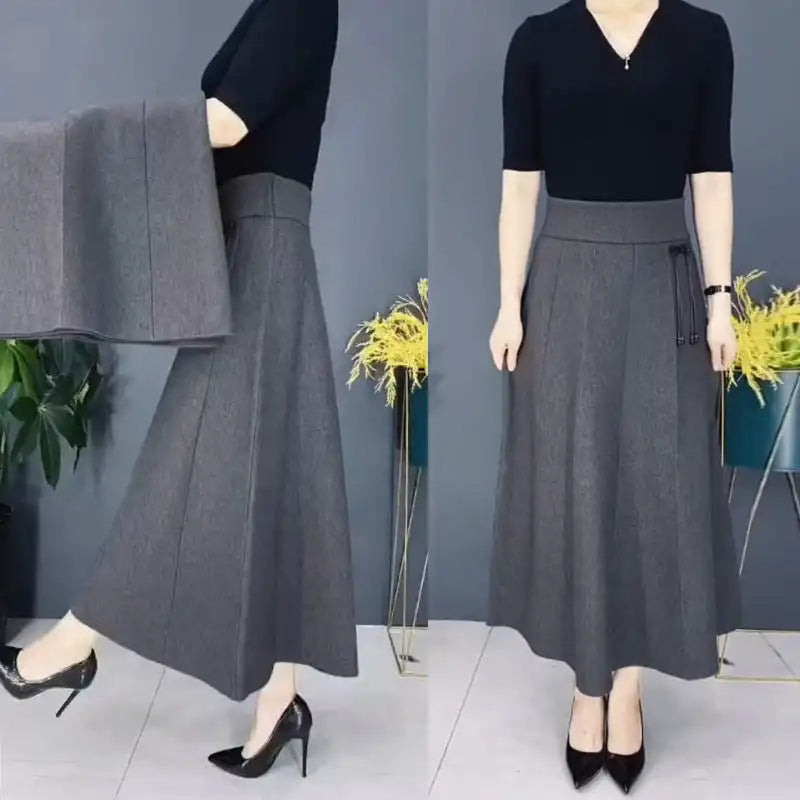 Saia Alfaiataria Maria Joaquina™ com Cintura Elástica e Laço Chique / Mulher que Inspira Respeito e Encanta com Personalidade!