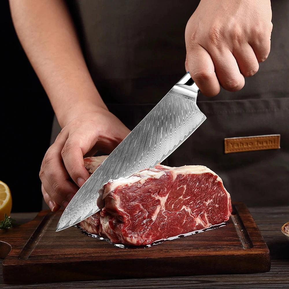 Faca Japonesa SuperSharp™ - Perfeição em Cada Corte com Aço Damasco! - ModernLar