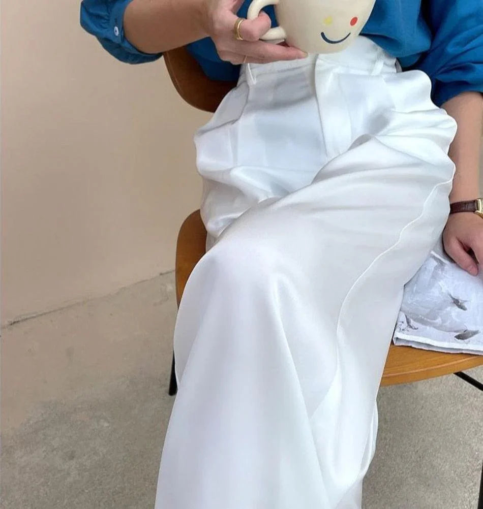 Calça Lanna™ em 100% Cetim de Seda / Um Verdadeiro Espetáculo de Luxo e Caimento! - ModernLar