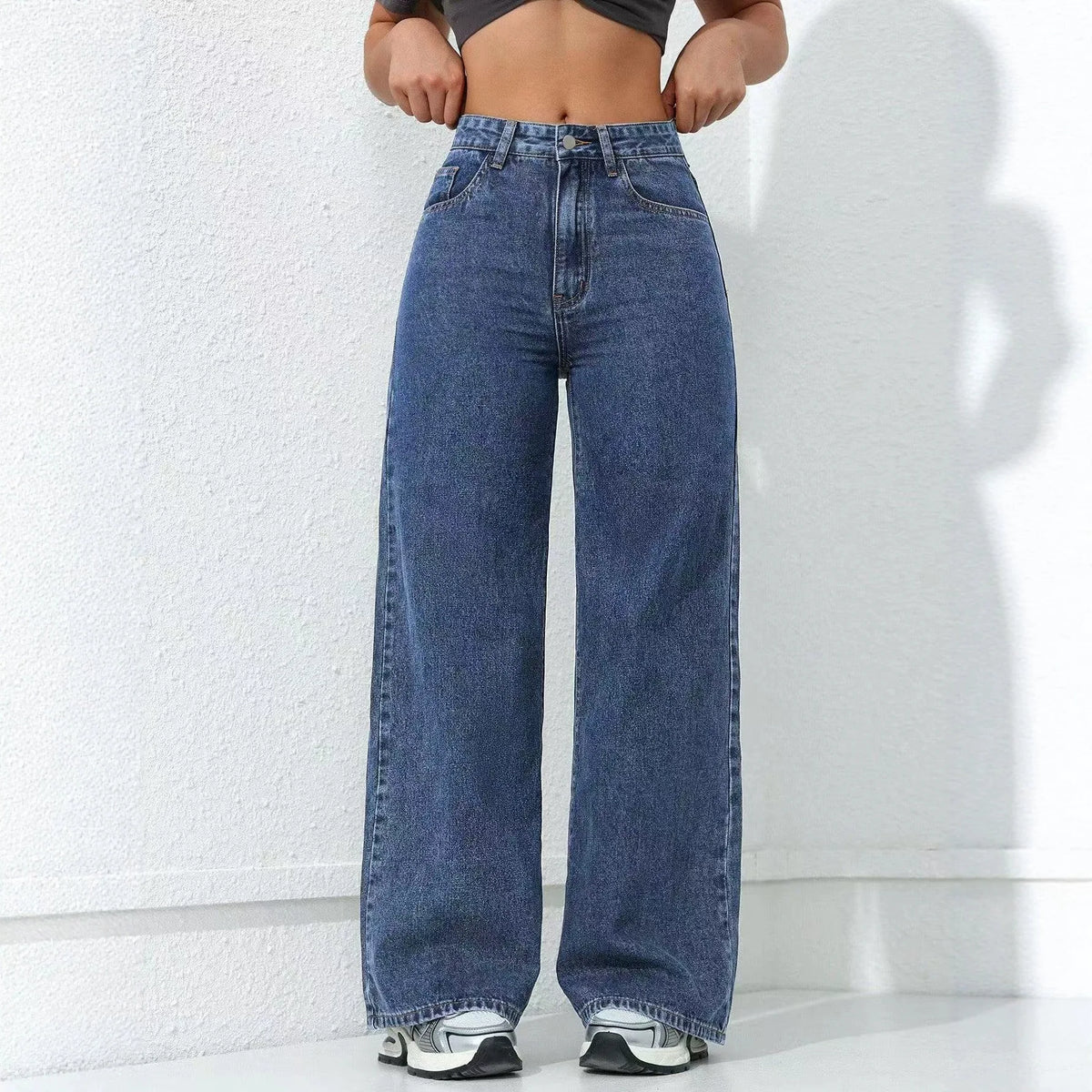 Calça Jeans Vienna™ com Cintura Alta, Caimento Reto e Modelagem Ampla
