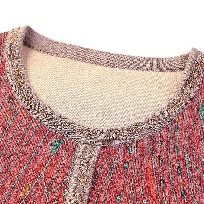 Blusa Manga Longa Flor de Liz™ com Detalhes em Strass e Tecido em Algodão / A Campeã de Elogios do Outono Inverno 2024! - ModernLar