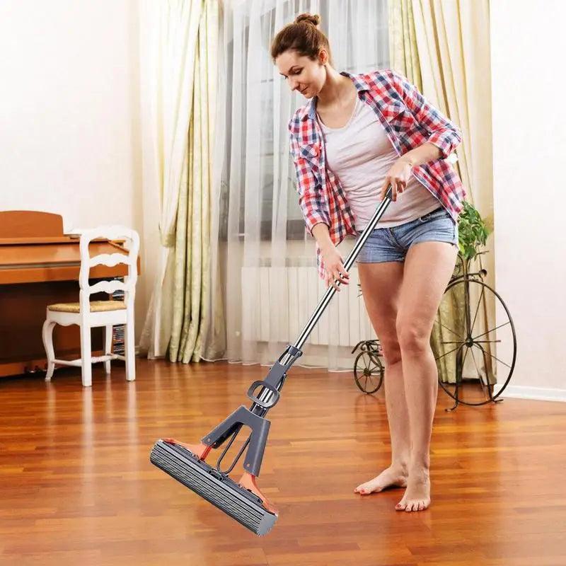 Rodo Mop Espremedor Modern Lar™ com Esponja Super Absorvente / Diga Adeus ao Esforço Excessivo e Tenha Pisos Sempre Limpos!