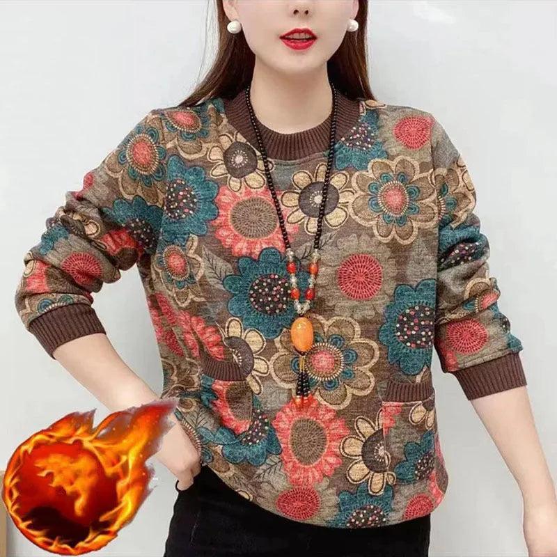 Moletom Floral Margarida Velvet™ / Toque Aveludado e Estilo Quentinho para Todas as Ocasiões! - ModernLar