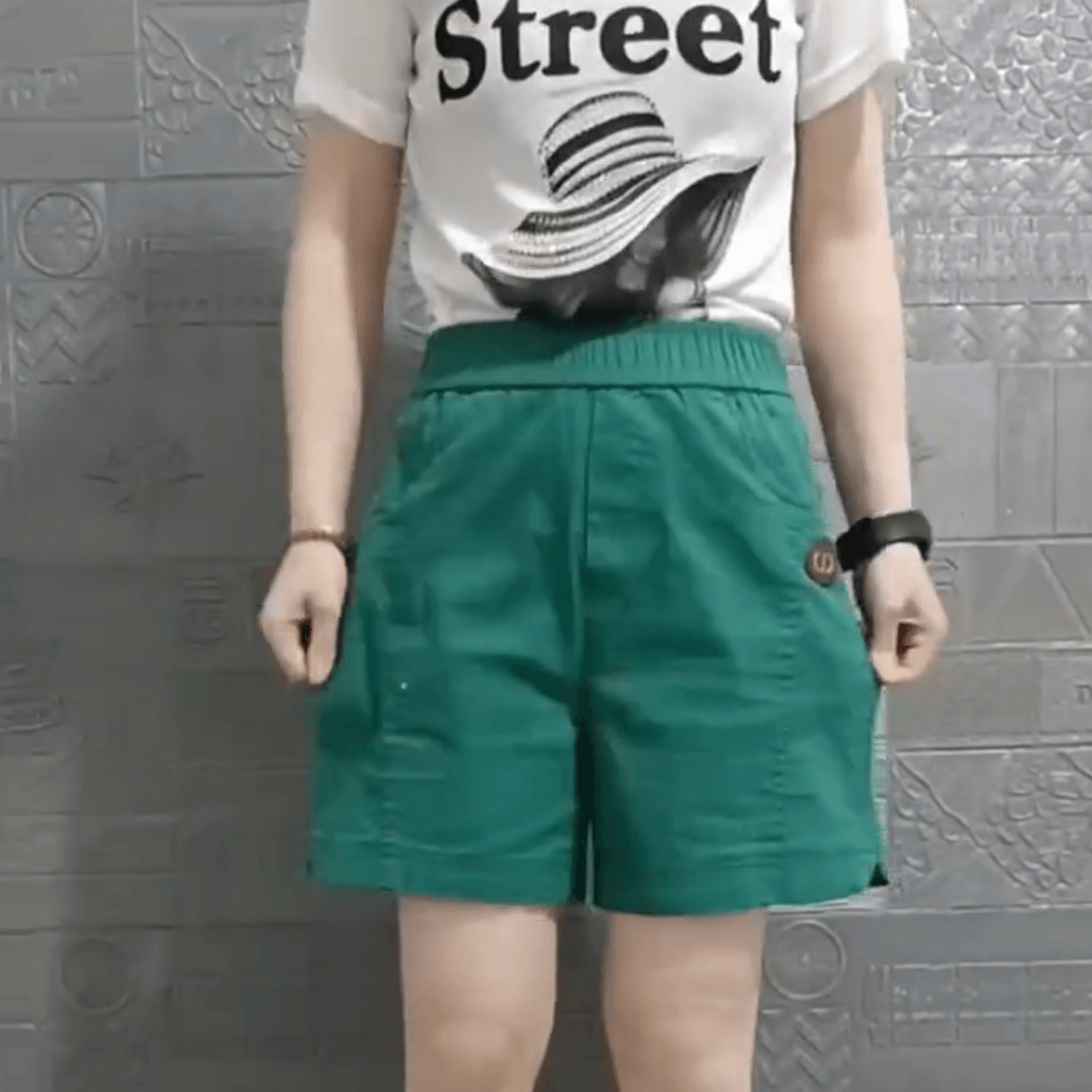 (Super Promo: Compre 2 Leve 3) Shorts Clarisse™ em Sarja com Cintura Elástica e Caimento Soltinho / Elegância e Frescor para o Verão! - ModernLar