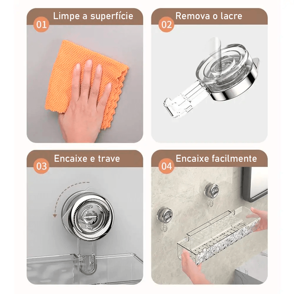Organizador de Utensílios Modern Lar™ com Fixação por Ventosa / Praticidade e Elegância para Todos os Ambientes!