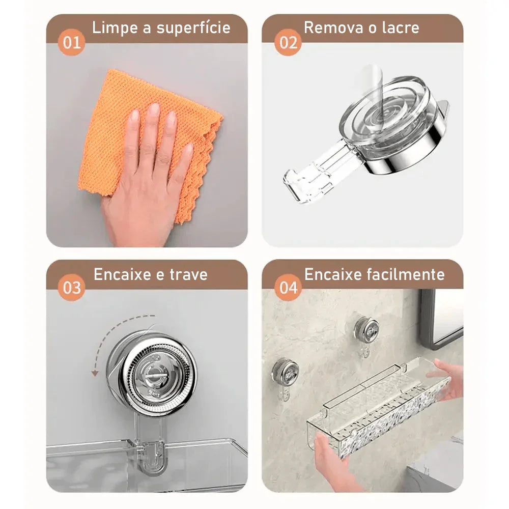 Organizador de Utensílios Modern Lar™ com Fixação por Ventosa / Praticidade e Elegância para Todos os Ambientes!