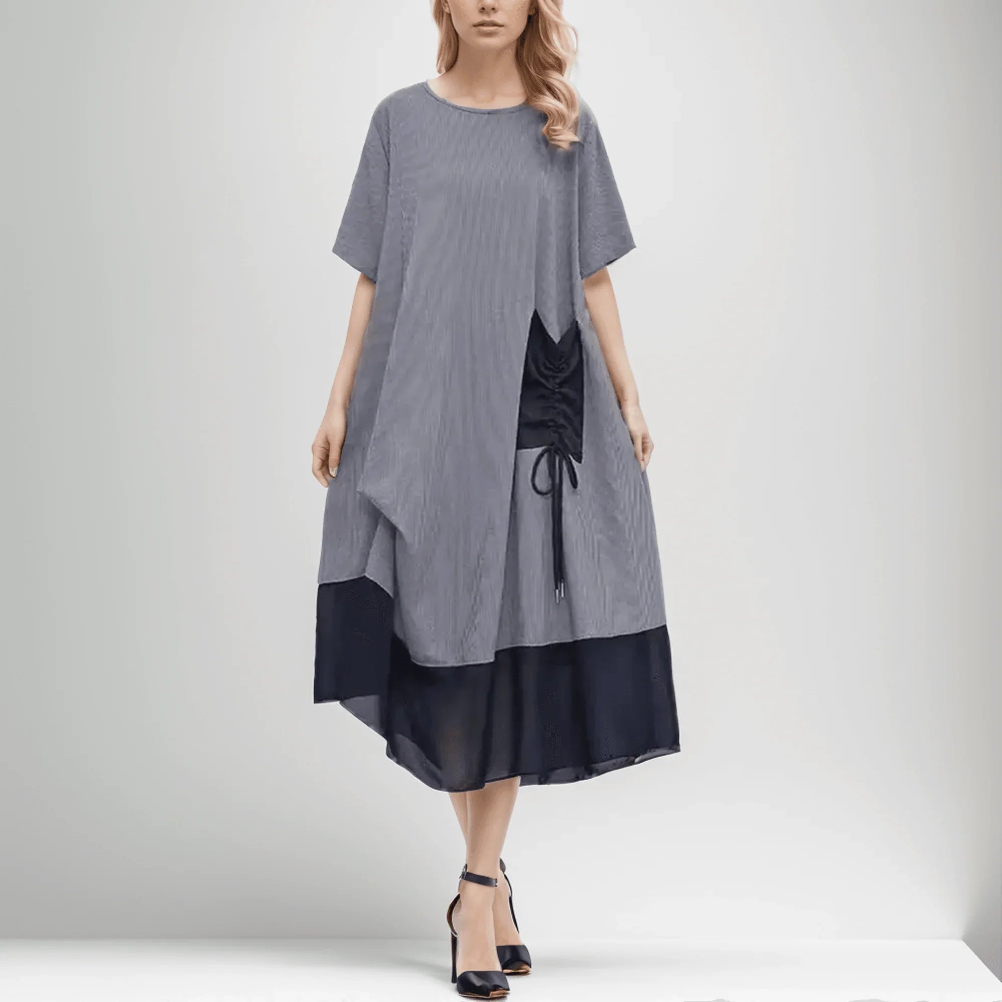 Vestido Clementina™ Estilo Midi Assimétrico / Modernidade e Elegância para Cada Ocasião! - ModernLar