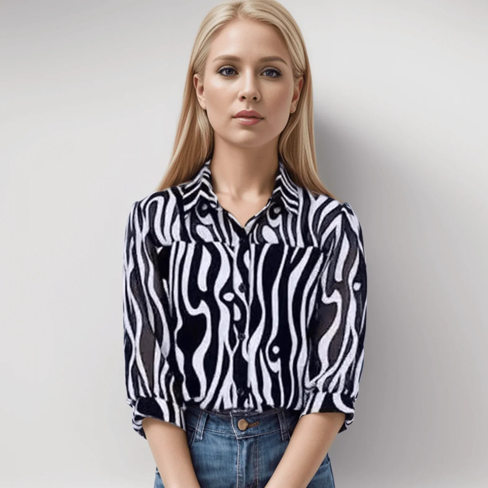 Blusinha Celeste™ em Chiffon / Elegância e Modernidade em Cada Detalhe! - ModernLar