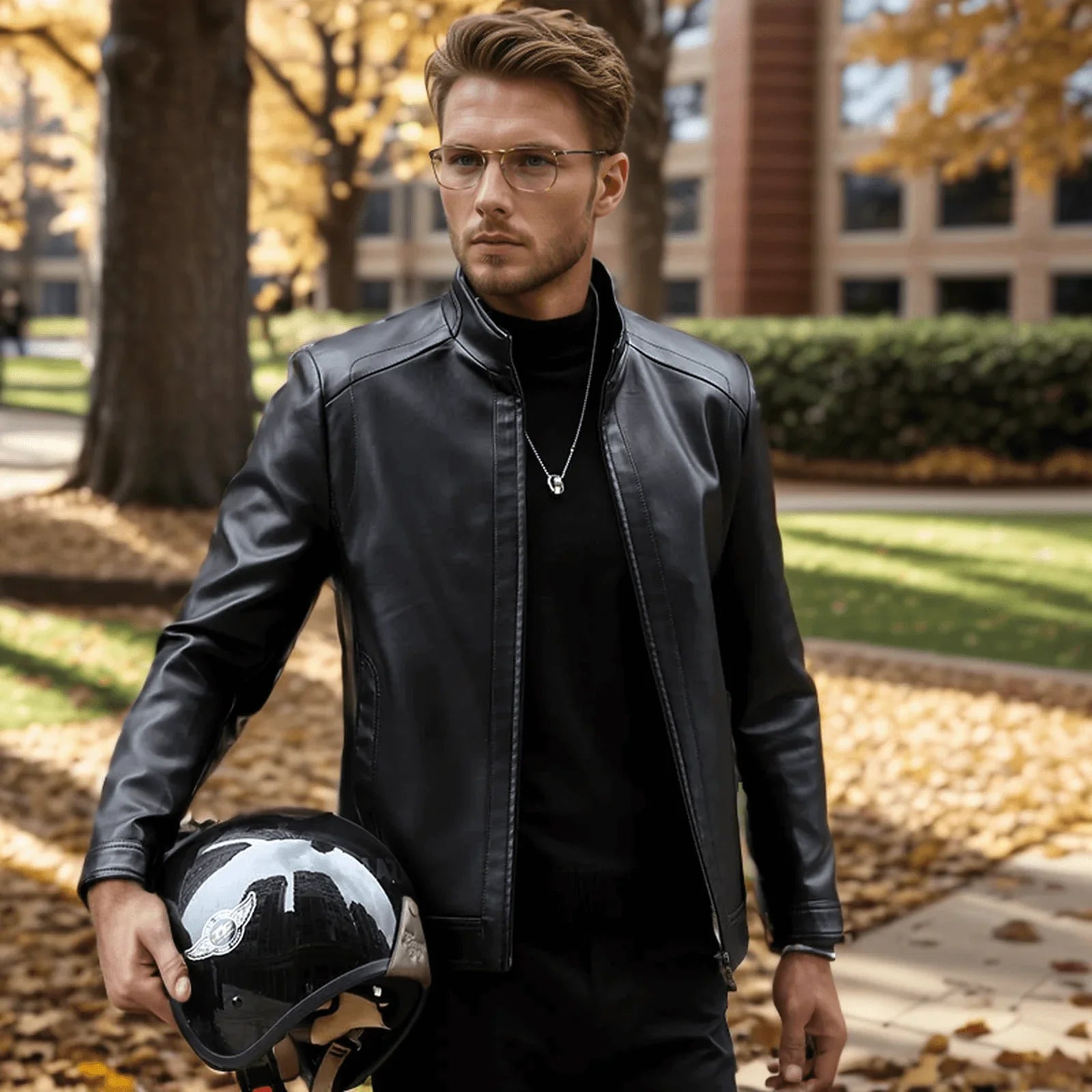 Jaqueta em Couro Manhattan™ Estilo Rider / Estilo e Conforto para os Dias Frios! - ModernLar
