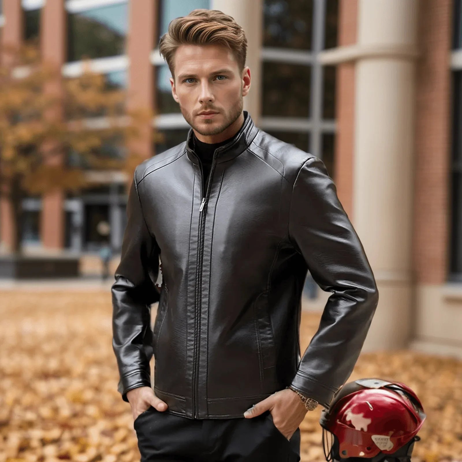 Jaqueta em Couro Manhattan™ Estilo Rider / Estilo e Conforto para os Dias Frios! - ModernLar