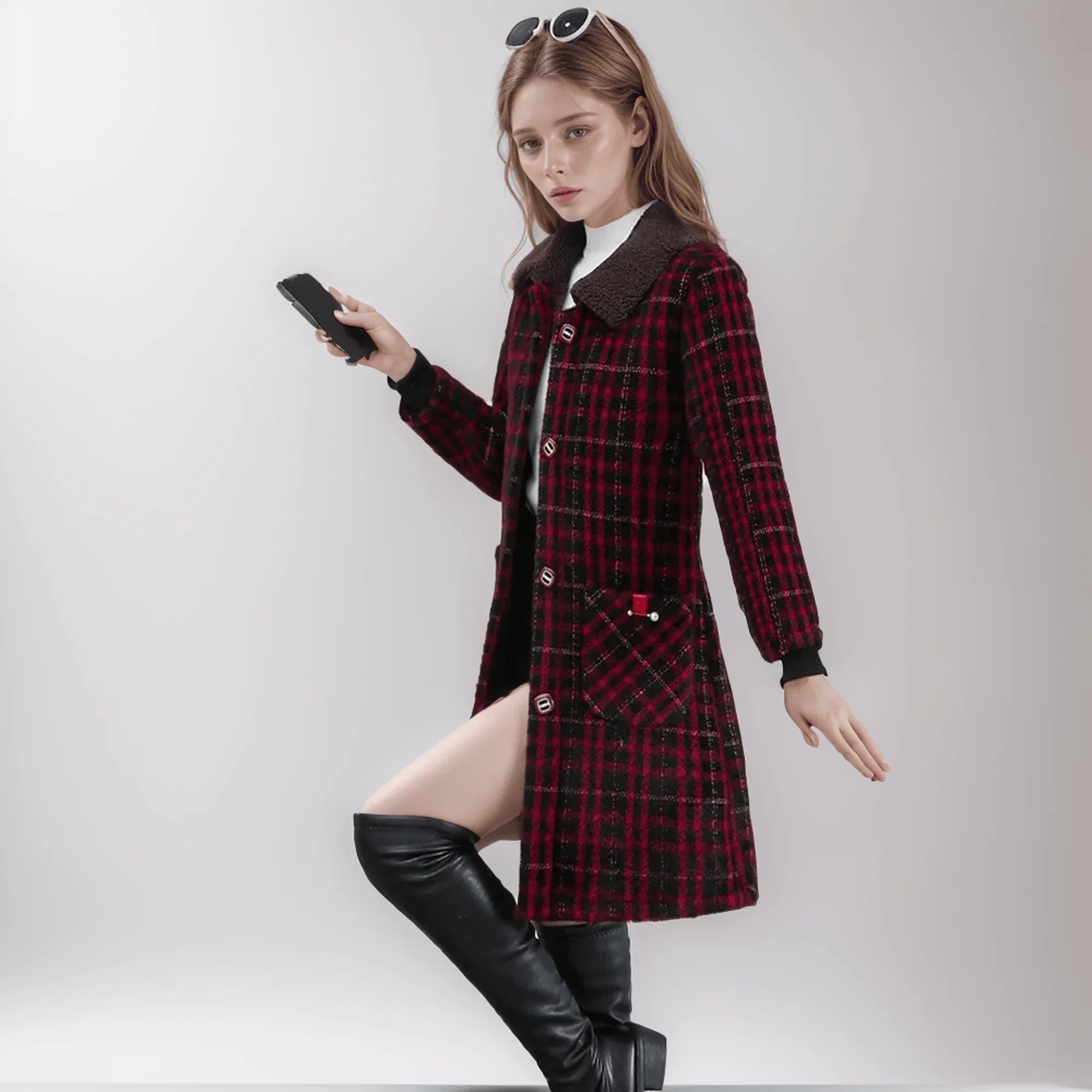 Casaco Xadrez Boston™ com Forro de Ultra Macio / Sinta o Abraço do Inverno com Elegância e Conforto - ModernLar