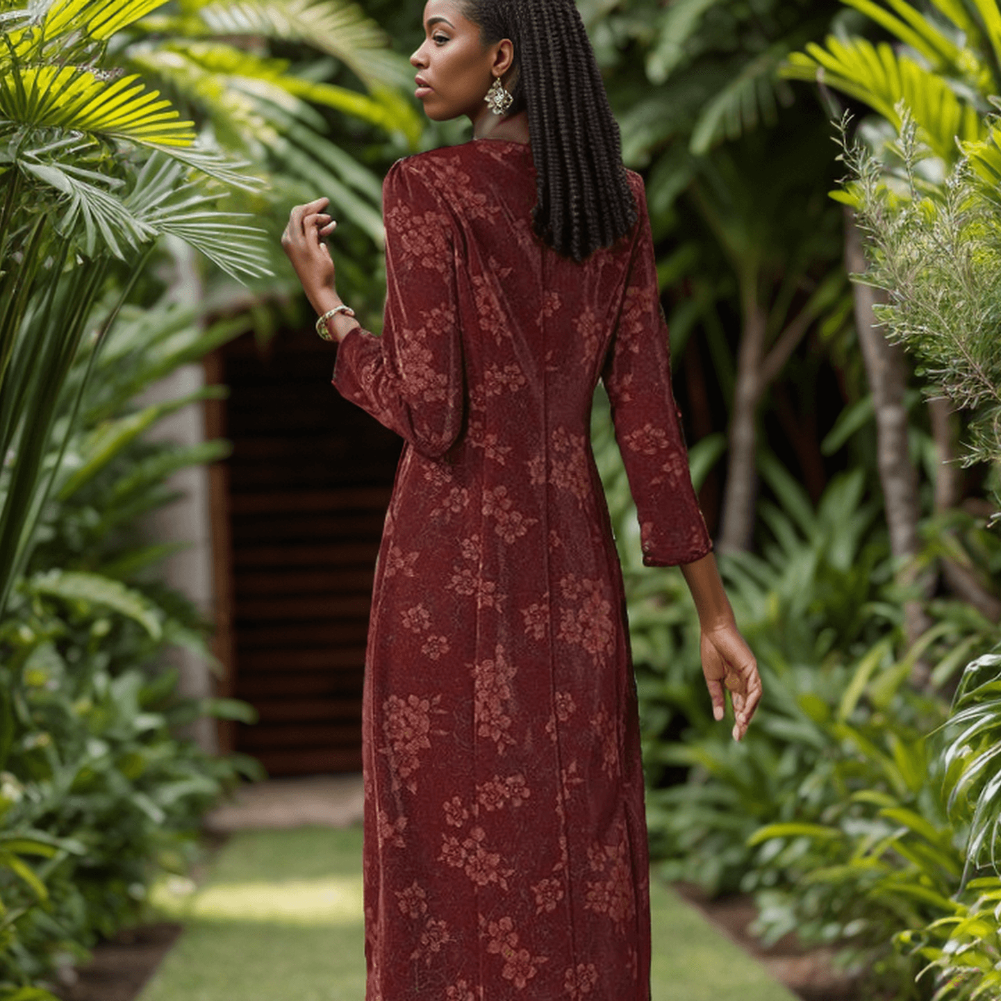 Vestido Elara Flores da Babilônia™ / A Elegância Atemporal do Chiffon com Toques Florais - ModernLar