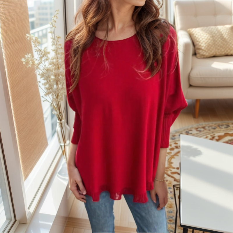 Poncho Donna Vita™ em Malha de Tricô com Manga Canelada e Barra Delicada / Sutileza, Movimento e Elegância em um Só Toque!