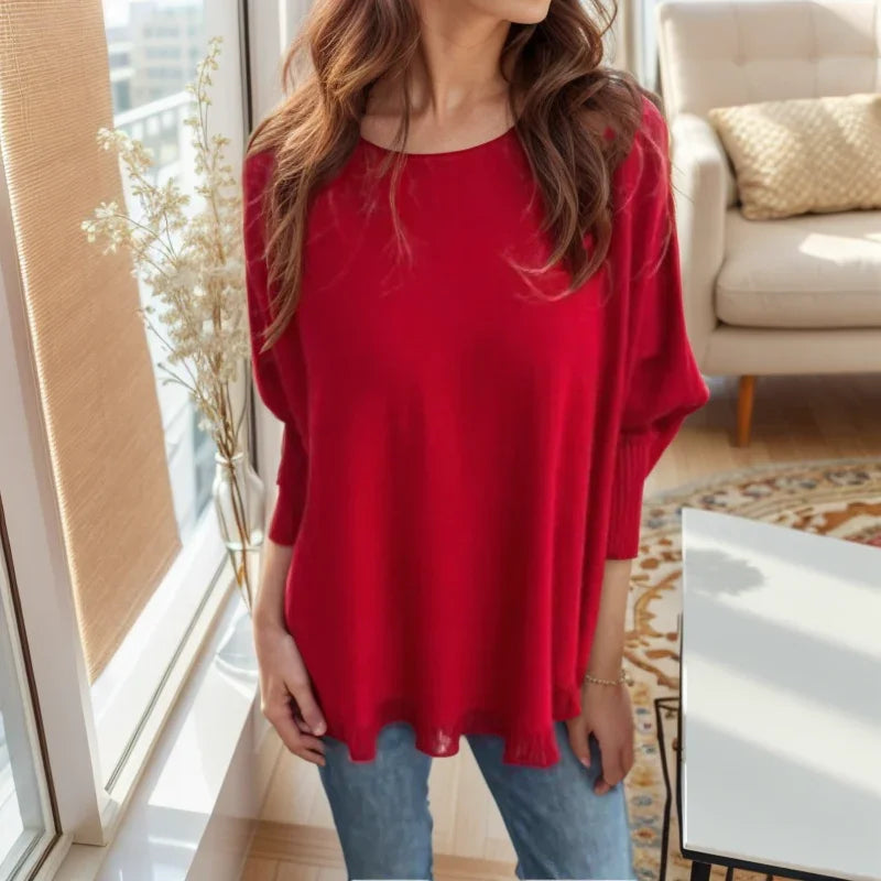 Poncho Donna Vita™ em Malha de Tricô com Manga Canelada e Barra Delicada / Sutileza, Movimento e Elegância em um Só Toque!