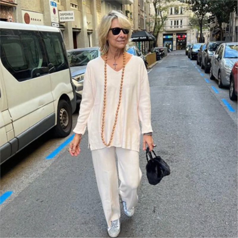 Conjunto La Vittoria™ com Blusa Longa e Calça Reta / Para Mulheres que Exalam Elegância em Cada Passo!