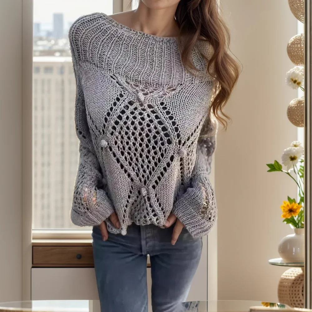 Blusa Soul™ em Tricô Rendado com Padrão Geométrico / Para Quem Transborda Leveza e Estilo Natural!