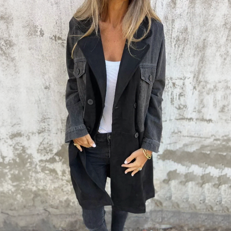 Casaco Dual Flow™ com Mix de Jeans e Camurça Sintética / Para Quem Vive o Estilo com Personalidade e Leveza!