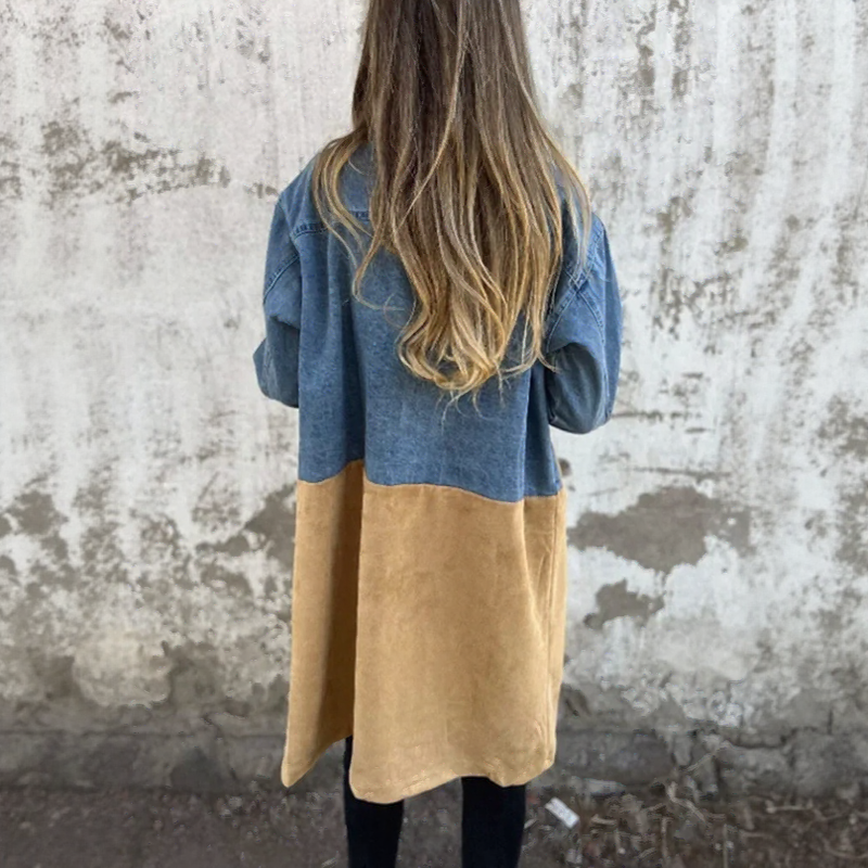 Casaco Dual Flow™ com Mix de Jeans e Camurça Sintética / Para Quem Vive o Estilo com Personalidade e Leveza!