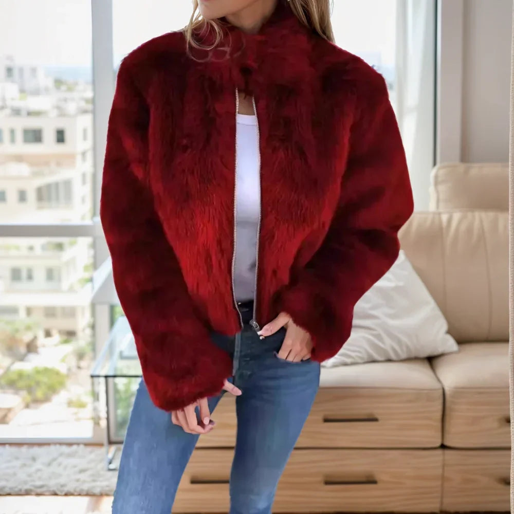 Casaco Bomber Winter Bloom™ em Pelúcia Premium Felpuda / O Toque de Glamour que Seu Inverno Merece!