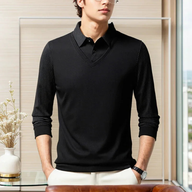 Camisa Preston™ com Colete Sobreposto e Estilo Executivo Casual / Para Homens que Vestem Personalidade com Sofisticação!