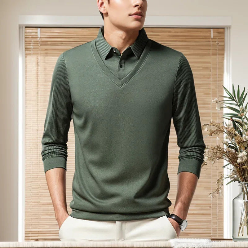 Camisa Preston™ com Colete Sobreposto e Estilo Executivo Casual / Para Homens que Vestem Personalidade com Sofisticação!