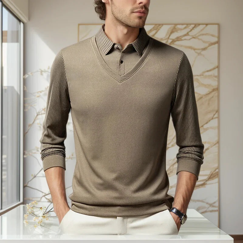 Camisa Preston™ com Colete Sobreposto e Estilo Executivo Casual / Para Homens que Vestem Personalidade com Sofisticação!