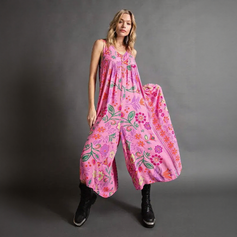 Macacão Jurema™ com Pantalona Ampla e Cores Vibrantes / O Toque de Leveza para Seus Dias Radiantes!