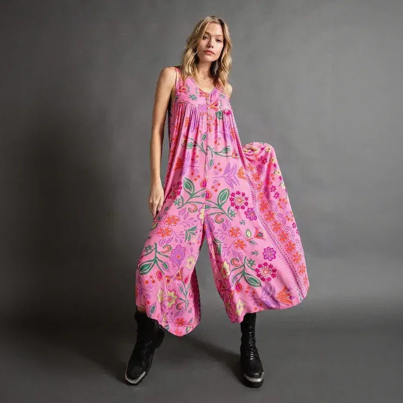 Macacão Jurema™ com Pantalona Ampla e Cores Vibrantes / O Toque de Leveza para Seus Dias Radiantes!