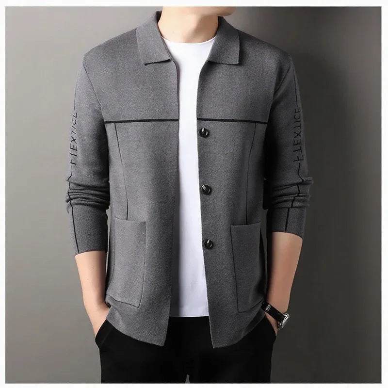 Cardigan Dalton™ em Malha Estruturada e Caimento Slim / Para Homens que Comandam com Discrição!