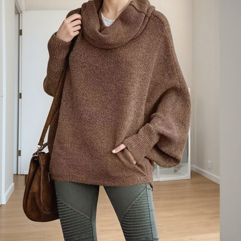 Suéter Nuvem Macia™ em Tricô de Algodão Aveludado / Estilo Solto com Conforto que Abraça
