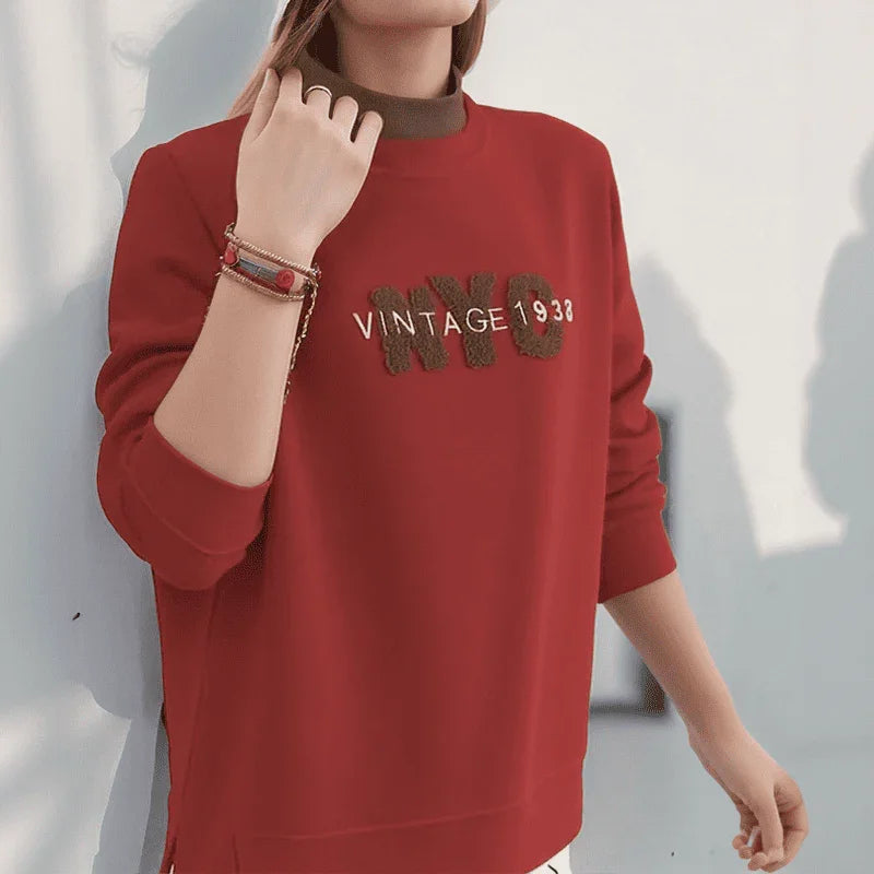Blusa Central Park™ Em Moletinho Premium com Estilo Vintage Bordado / Quentinha, Leve e Cheia de Atitude!