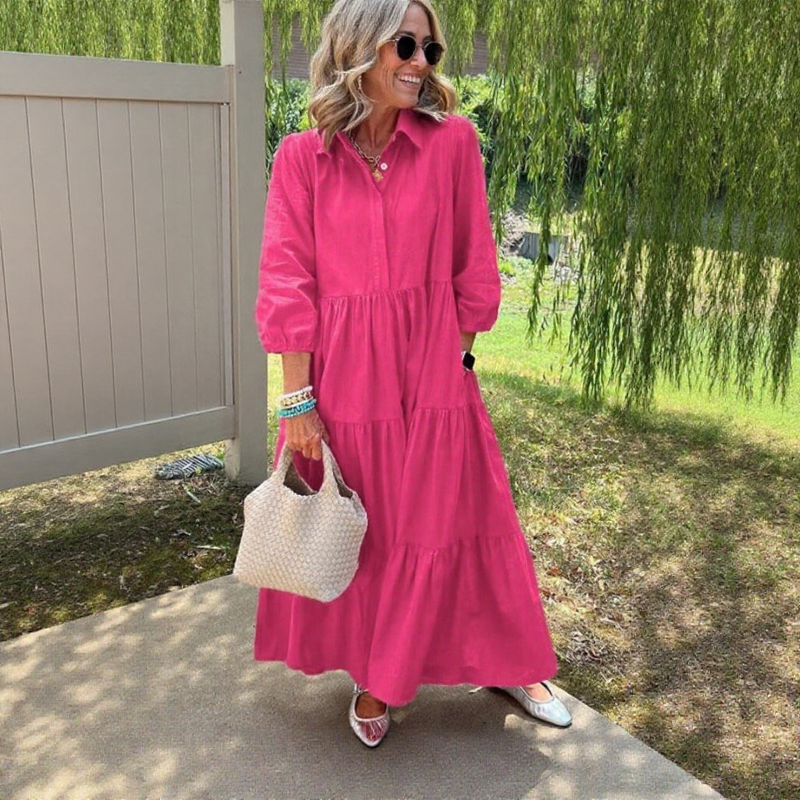 Vestido Margot™ em Algodão Premium com Saia em Camadas / Minimalismo Romântico que Nunca Sai de Moda!