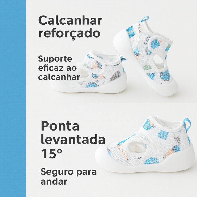 Tênis de Bebê BabyComfort™ com Proteção Anatômica Flexível e Solado Antiderrapante / O Primeiro Passo com Conforto e Segurança!