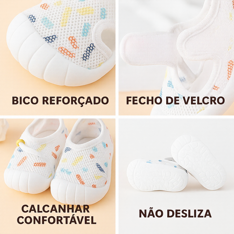 Tênis de Bebê BabyComfort™ com Proteção Anatômica Flexível e Solado Antiderrapante / O Primeiro Passo com Conforto e Segurança!