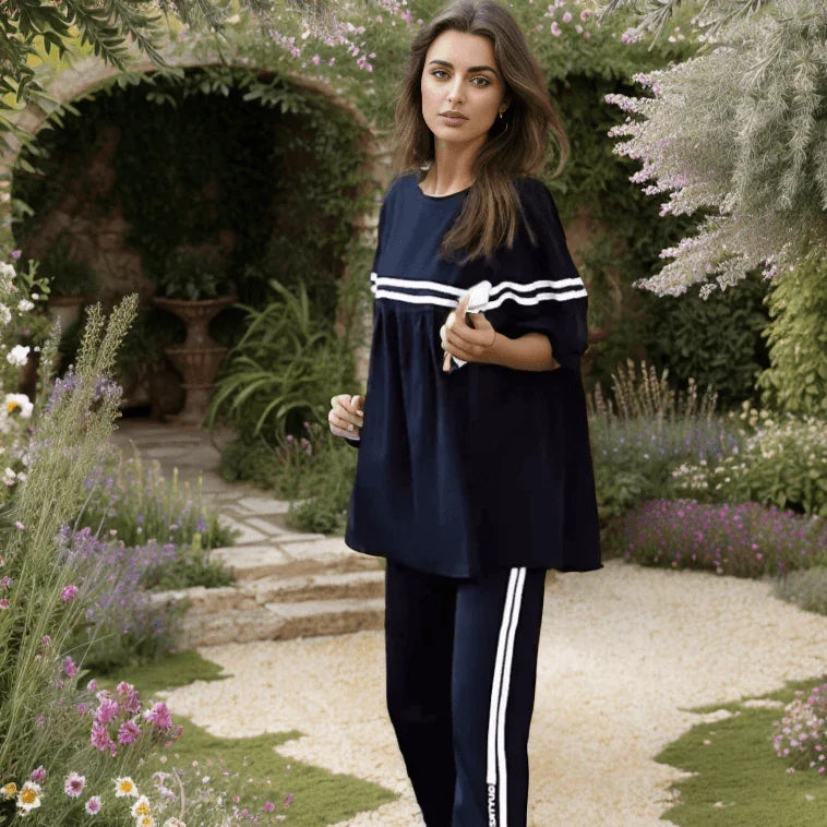 Conjunto Lucille™ com Blusa Soltinha + Calça Lycra - Pureza e Conforto Clássico do Algodão! - ModernLar