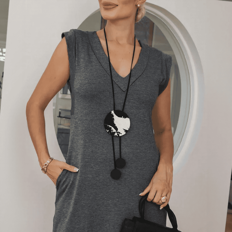 Vestido Longo Cannes™ com Fendas Laterais e Decote em V