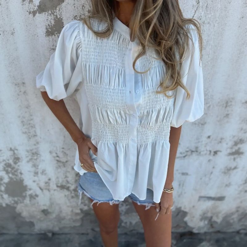 Camisa Florence™ em Algodão Leve com Pregas Artesanais