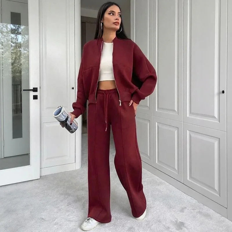Conjunto Naomi™ em Moletom Premium com Jaqueta Zíper